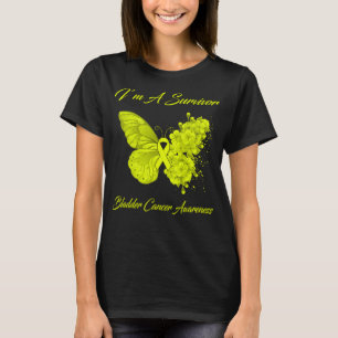 Butterfly I’m A Survivor Bladder Cancer Awareness T-Shirt