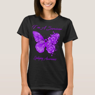 Butterfly I’m A Survivor Epilepsy Awareness T-Shirt