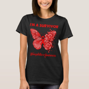 Butterfly I’m A Survivor Hemophilia Awareness T-Shirt