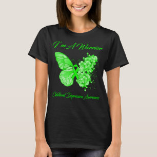 Butterfly I’m A Warrior Childhood Depression T-Shirt