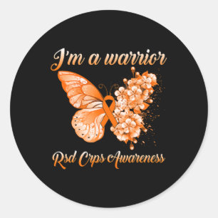 Butterfly I’m A Warrior RSD CRPS Awareness Classic Round Sticker