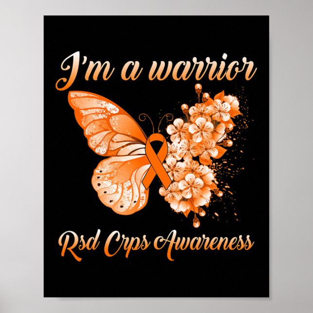 Butterfly I’m A Warrior RSD CRPS Awareness  Poster (Front)