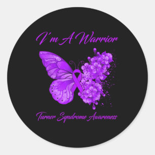 Butterfly I’m A Warrior Turner Syndrome Awareness Classic Round Sticker