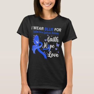Butterfly I Wear Blue For GUILLAIN BARRE SYNDROME  T-Shirt