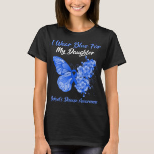 Butterfly I Wear Blue For My Daughter Behcet's  T-Shirt