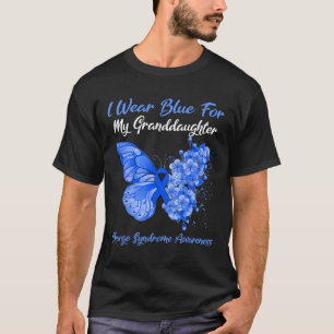 Butterfly I Wear Blue For My Granddaughter Charge T-Shirt