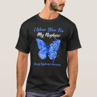 Butterfly I Wear Blue For My Nephew Charge Syndrom