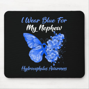 Butterfly I Wear Blue For My Nephew Hydrocephalus  Mouse Pad