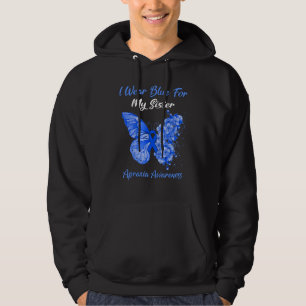 Butterfly I Wear Blue For My Sister Apraxia Awaren Hoodie