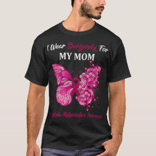 Butterfly I Wear Burdy For My Mom Lymphatic Malfor T-Shirt