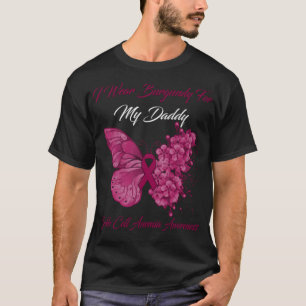 Butterfly I Wear Burgundy For My Daddy Sickle Cell T-Shirt