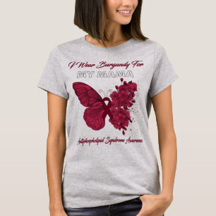 Butterfly I Wear Burgundy For My Mama Antiphosphol T-Shirt