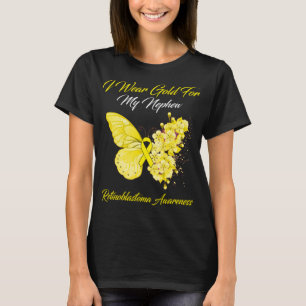 Butterfly I Wear Gold For My Nephew Retinoblastoma T-Shirt