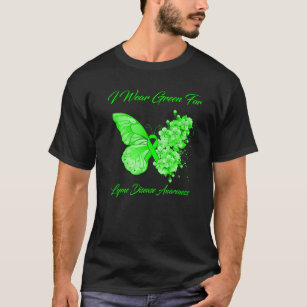 Butterfly I Wear Green For Lyme Disease Awareness T-Shirt