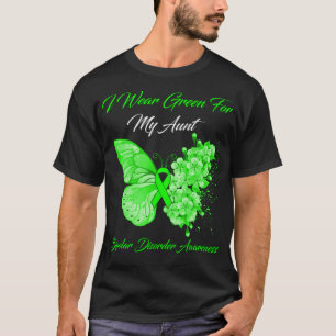 Butterfly I Wear Green For My Aunt Bipolar Disorde T-Shirt