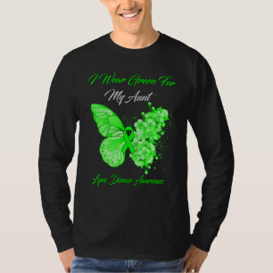 Butterfly I Wear Green For My Aunt Lyme Disease Aw T-Shirt