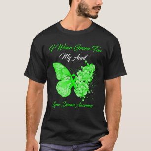 Butterfly I Wear Green For My Aunt Lyme Disease Aw T-Shirt