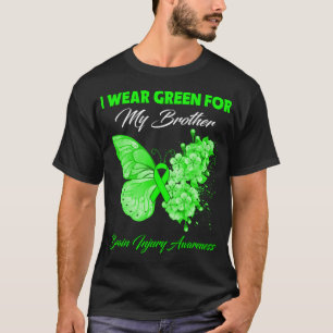 Butterfly I Wear Green For My Brother Brain Injury T-Shirt