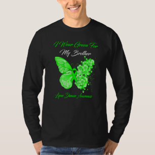 Butterfly I Wear Green For My Brother Lyme Disease T-Shirt