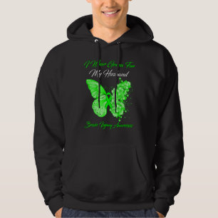 Butterfly I Wear Green For My Husband Brain Injury Hoodie