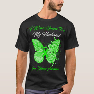Butterfly I Wear Green For My Husband Lyme Disease T-Shirt