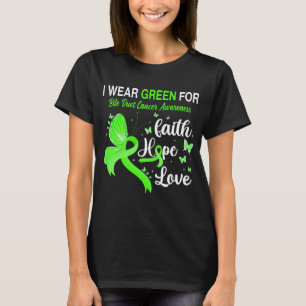 Butterfly I Wear Green l For BILE DUCT CANCER  T-Shirt