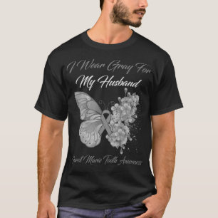 Butterfly I Wear Grey For My Husband Charcot Marie T-Shirt