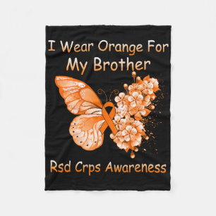 Butterfly I Wear Orange For My Brother Rsd Crps Aw Fleece Blanket