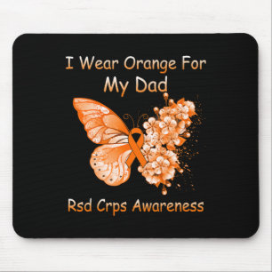 Butterfly I Wear Orange For My Dad RSD CRPS Awaren Mouse Pad