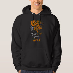 Butterfly I Wear Orange For My Friend Leukaemia Aw Hoodie