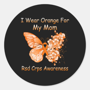 Butterfly I Wear Orange For My Mom RSD CRPS Awaren Classic Round Sticker