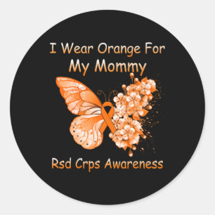 Butterfly I Wear Orange For My Mommy Rsd Crps Awar Classic Round Sticker