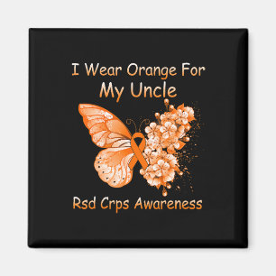 Butterfly I Wear Orange For My Uncle Rsd Crps Awar Magnet