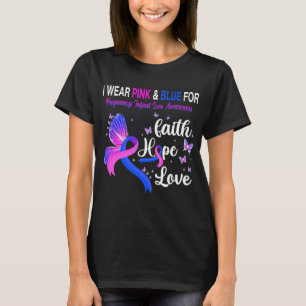 Butterfly I Wear Pink And Blue For Pregnancy T-Shirt