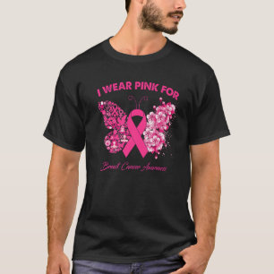 Butterfly I Wear Pink For Breast Cancer Awareness  T-Shirt