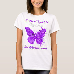 Butterfly I Wear Purple For Chiari Malformation T-Shirt