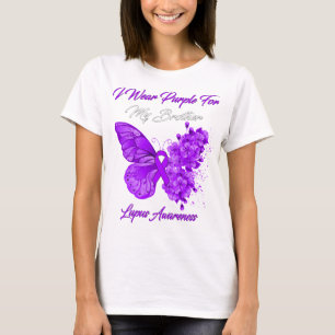 Butterfly I Wear Purple For My Brother Lupus Aware T-Shirt