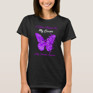 Butterfly I Wear Purple For My Cousin Eating Disor T-Shirt