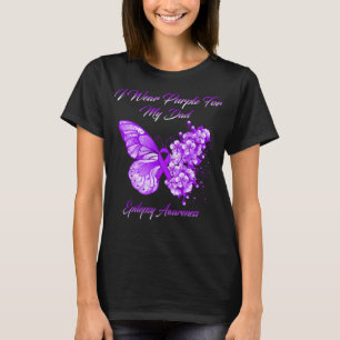 Butterfly I Wear Purple For My Dad Epilepsy T-Shirt
