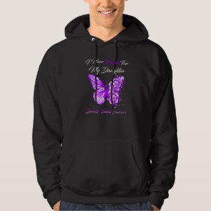 Butterfly I Wear Purple For My Daughter Domestic V Hoodie
