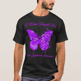 Butterfly I Wear Purple For Turner Syndrome Awaren T-Shirt