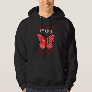 Butterfly I Wear Red For My Aunt Vasculitis Awaren Hoodie
