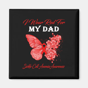 Butterfly I Wear Red For My Dad Sickle Cell Anemia Magnet