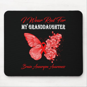 Butterfly I Wear Red For My Granddaughter Brain An Mouse Pad