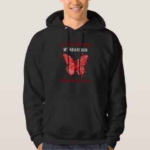 Butterfly I Wear Red For My Grandson Brain Aneurys Hoodie