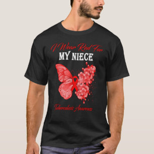 Butterfly I Wear Red For My Niece Tuberculosis Awa T-Shirt
