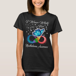 Butterfly I Wear White For Mesothelioma Awareness T-Shirt