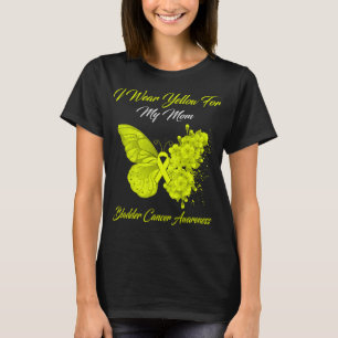 Butterfly I Wear Yellow For My Mom Bladder Cancer T-Shirt