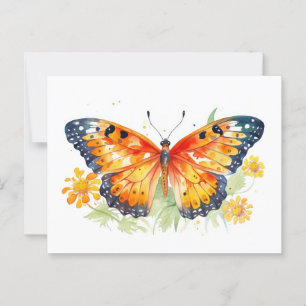 Butterfly illustration postcard