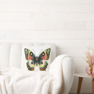Butterfly Illustration Spring Pillow